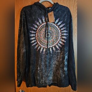 Kathmandu NWT XL Tie-Dye  BLACK/Gray Long Sleeve Tee